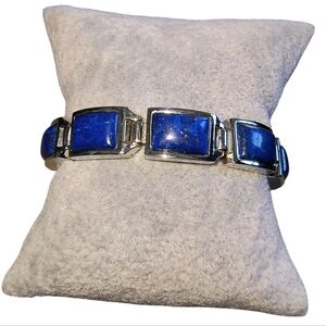 Lapis Lazuli and Sterling Silver Link Bracelet Brand New